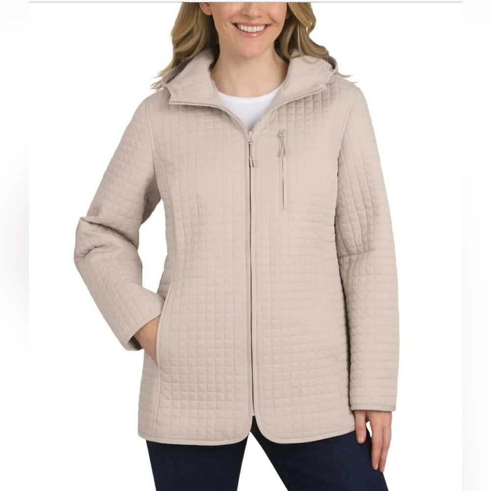 NEW! Land's End Women's Tan Quilted Jacket Size S